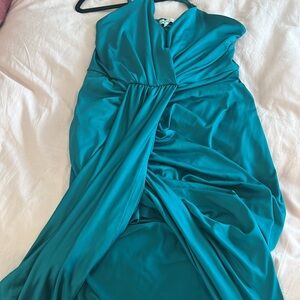 Teal long dress